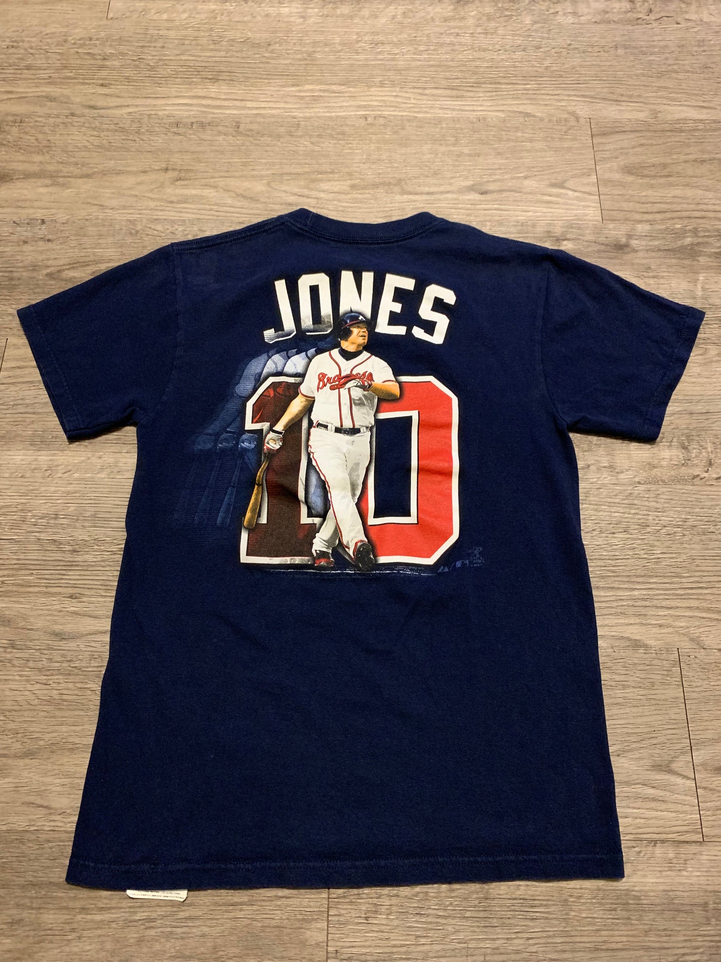 Vintage Y2K Majestic MLB Atlanta Braves Chipper Jones Baseball Tee Shirt