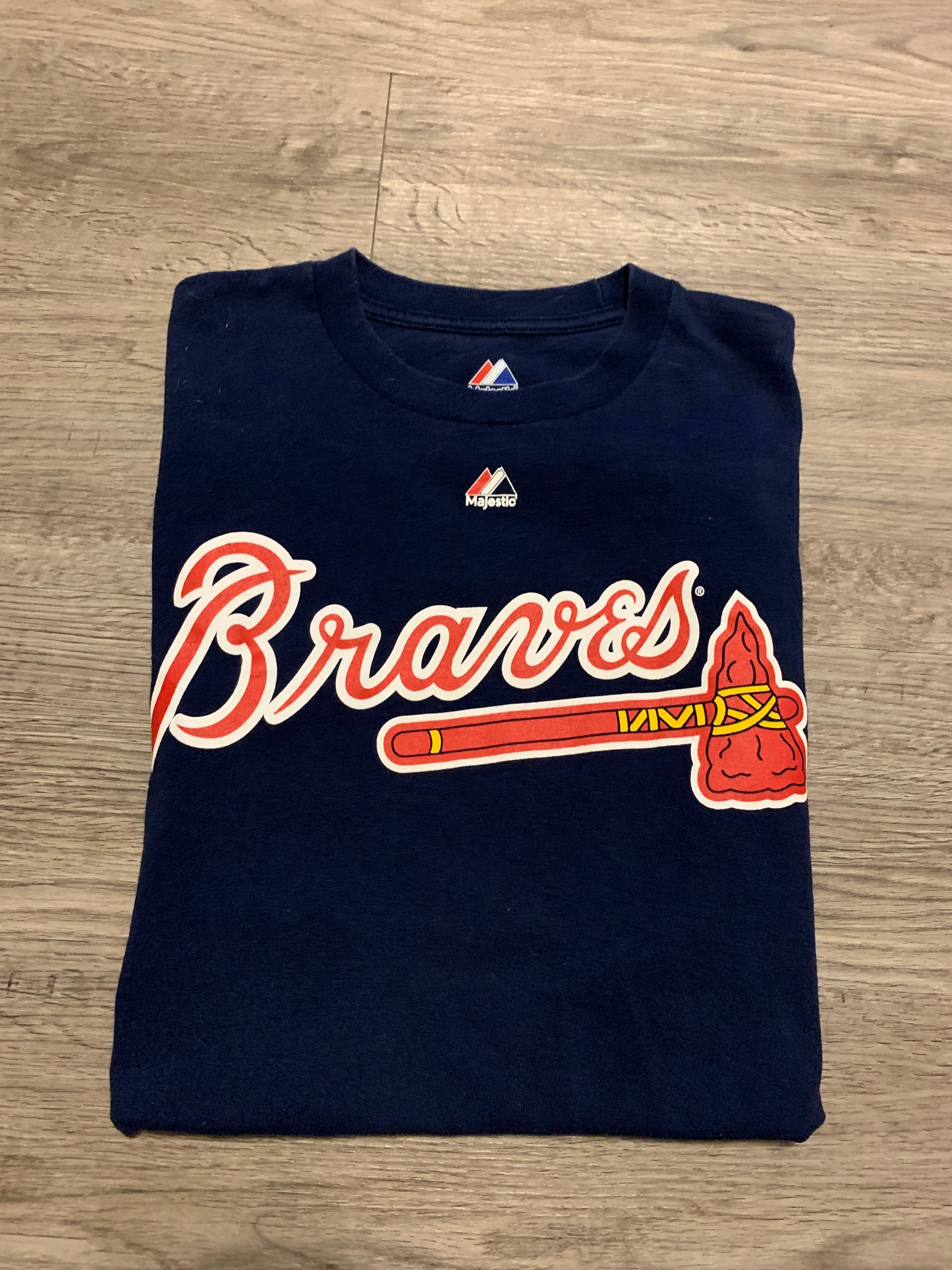 Vintage Y2K Majestic MLB Atlanta Braves Chipper Jones Baseball Tee Shirt