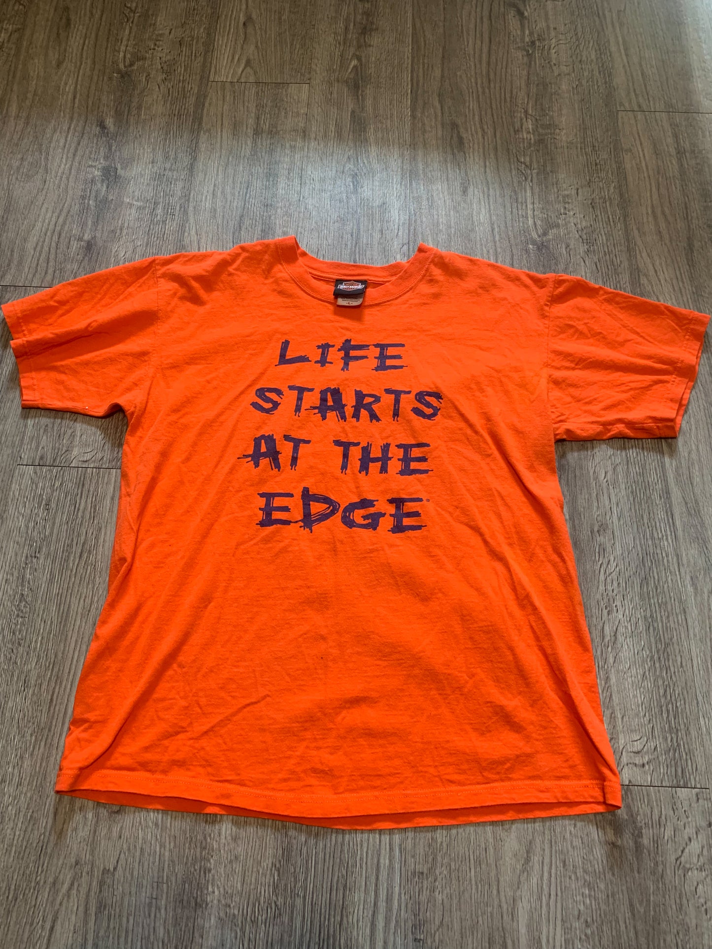Harley Davidson Life Starts At The Edge Front T Shirt