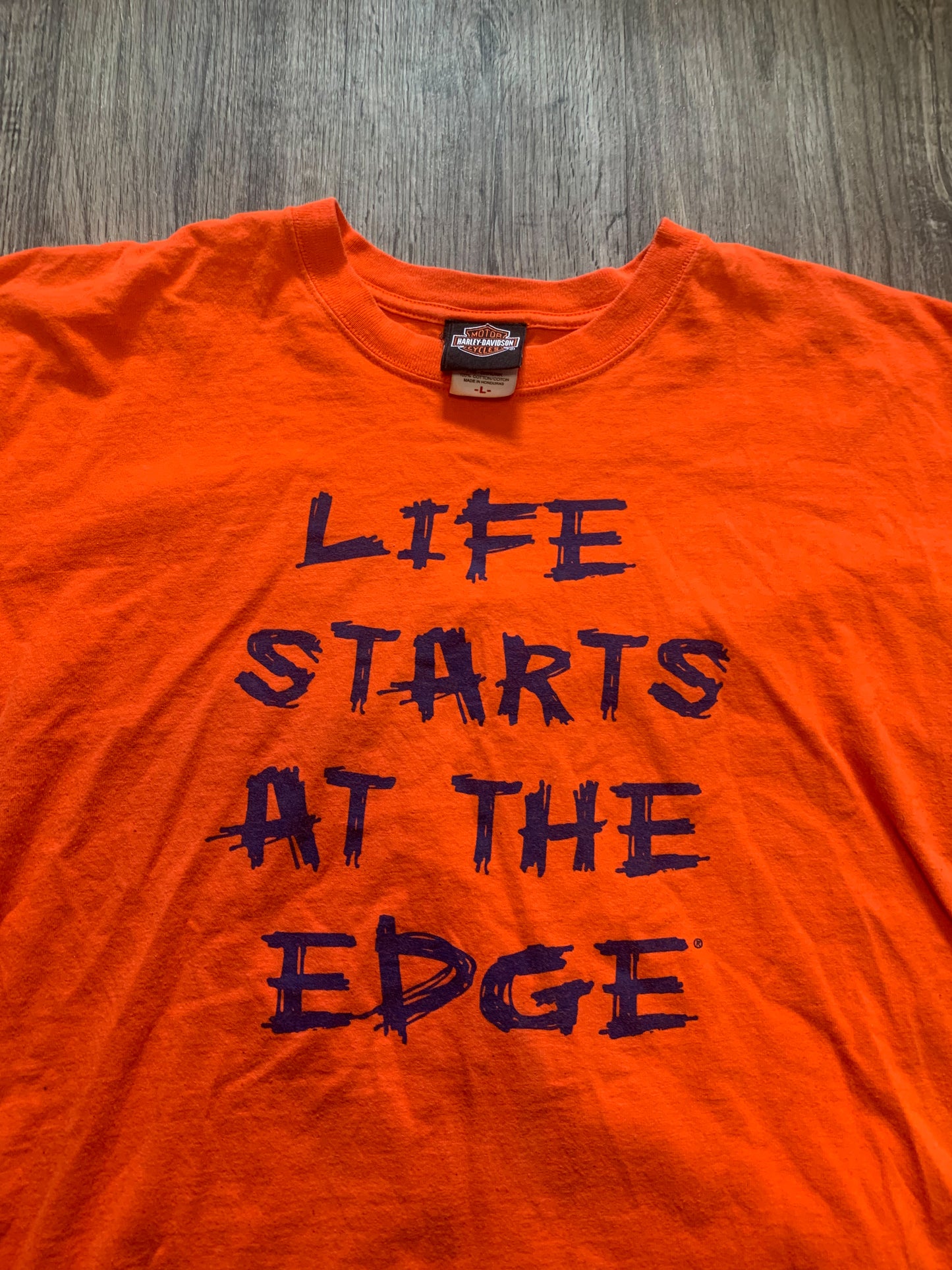 Harley Davidson Life Starts At The Edge Close Front T Shirt