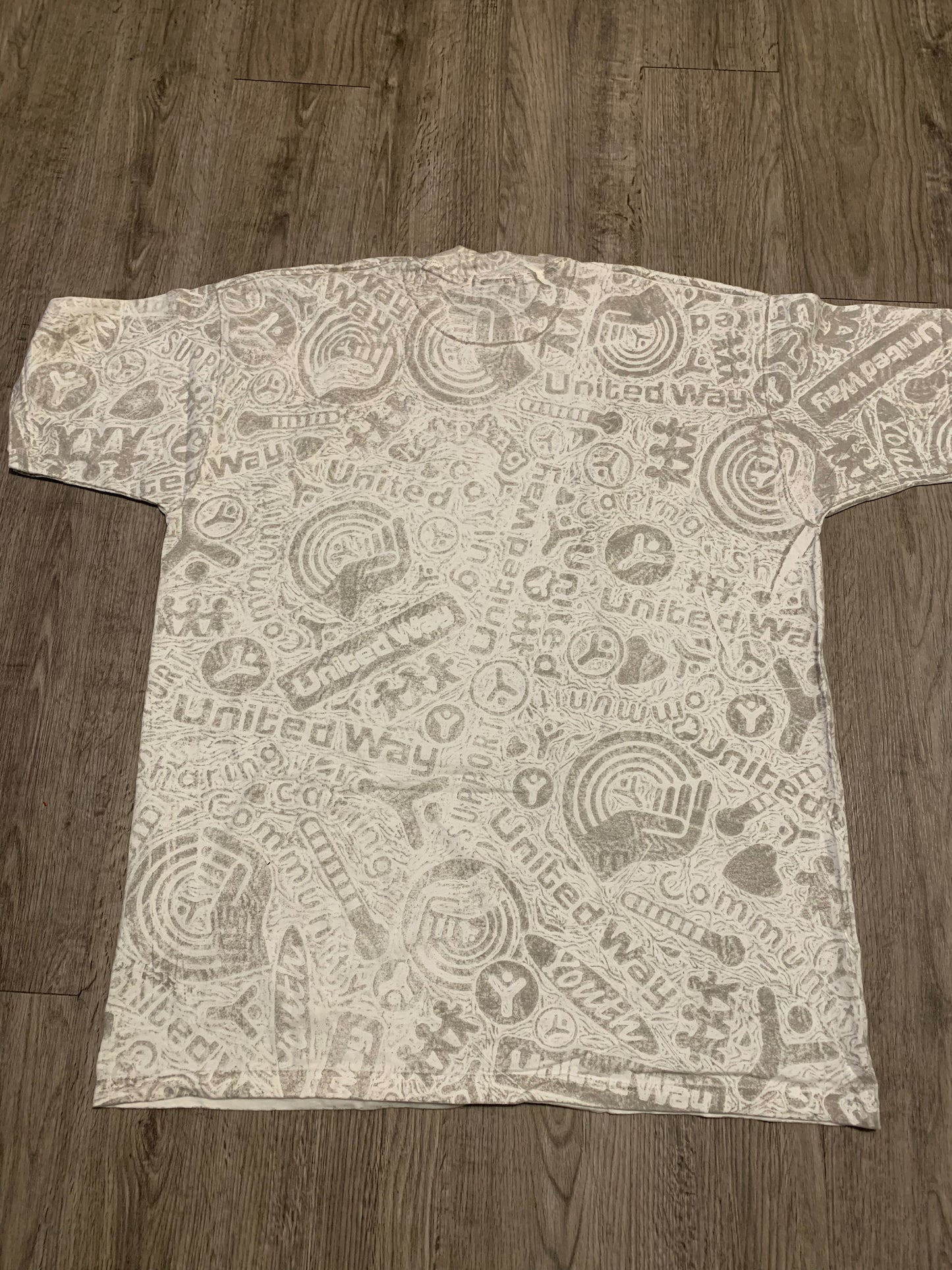 Vintage 90s United Way All Over Print AOP Tee Shirt
