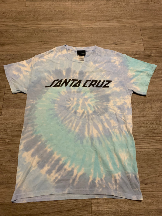 Vintage Y2K Santa Cruz Tie Dye Skater Tee Shirt